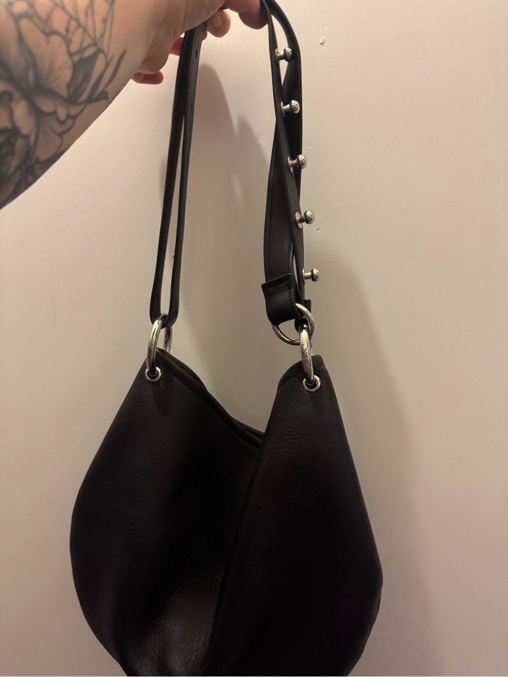 Sonya Lee Francesca Black Leather Shoulder Bag